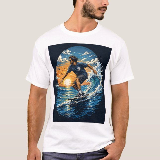 Surfing man on the waves  T-Shirt (Front)