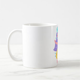 Surfing mermaid coffee mug
