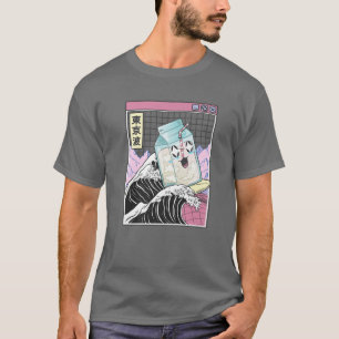 Surfing Milk Carton Kanagawa Wave Kawaii Anime Vap T-Shirt