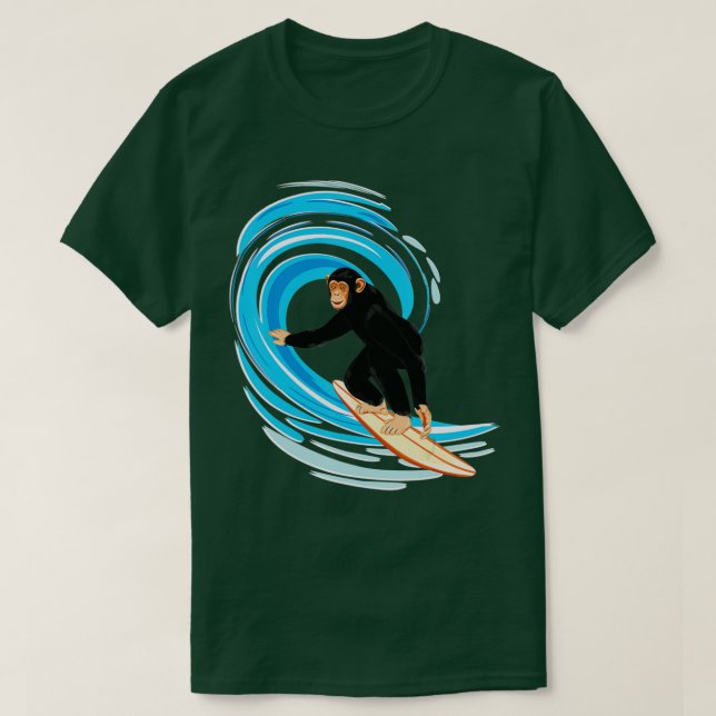 Surfing Monkey  T-Shirt (Design Front)