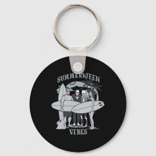 Surfing Monsters Clic Halloween Vibes Graphic  Key Ring