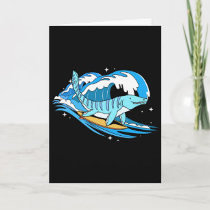 Surfing Mosasaurus Dino Funny Aquatic Dinosaur  Card