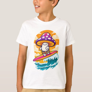 Surfing Mushroom Dude: Psychedelic Fun Summer Vibe T-Shirt