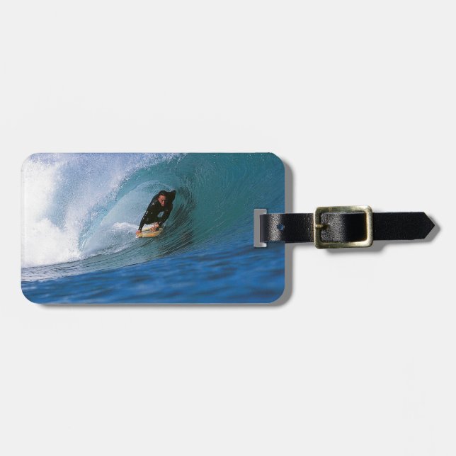 Surfing New Zealand perfect wave Luggage Tag (Front Horizontal)