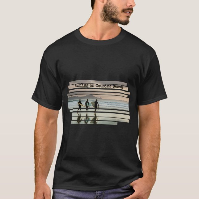 Surfing on Cousins Beach T-Shirt (Front)
