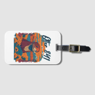 Surfing Otter 841 Otter My Way California Sea Otte Luggage Tag