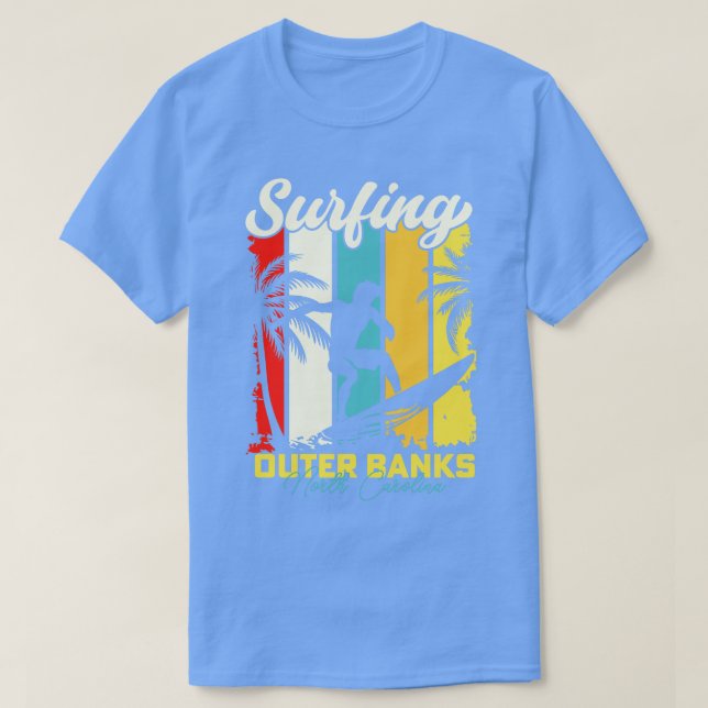 Surfing Outer Banks North olina T-Shirt (Design Front)