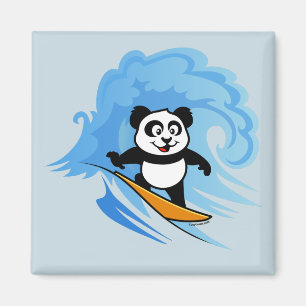 Surfing Panda Magnet