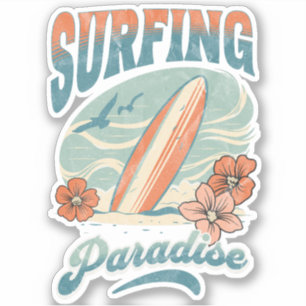 Surfing Paradise retro style design