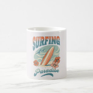 Surfing Paradise retro style design Coffee Mug
