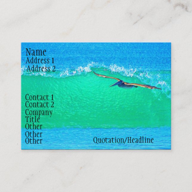 Surfing Pelican Business Card (Front)