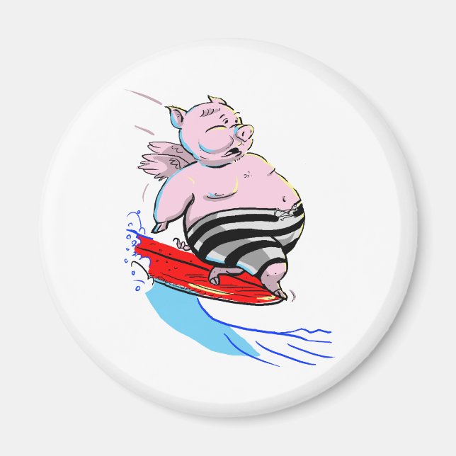 sUrFiNg PiG Magnet (Front)