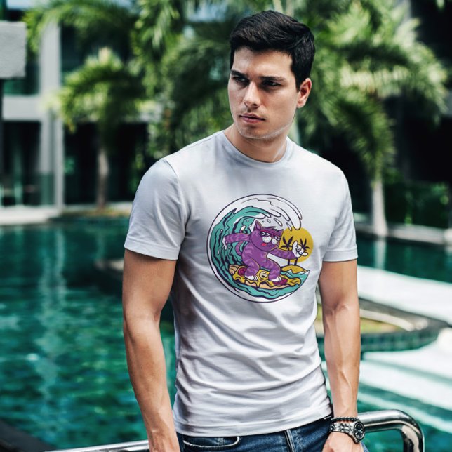 Surfing Pizza Cat   T-Shirt (Creator Uploaded)