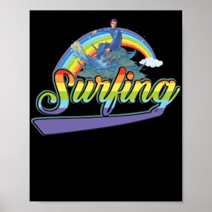 Surfing Rainbow Beach Summer Poster