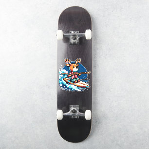 Surfing Reindeer: 8-Bit Holiday Wave