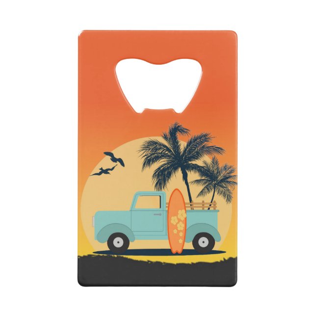 Surfing Retro Credit Card Bottle Opener (Front)