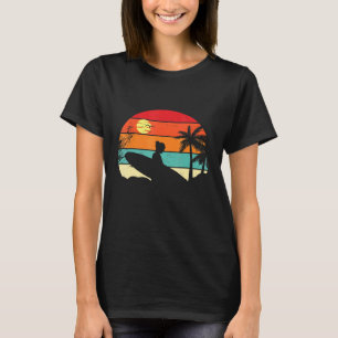 Surfing Retro Surfer Sunset Palm Tree - Surf 1 T-Shirt