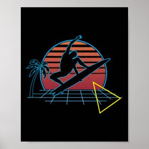Surfing Retro Vintage Surfer 80s Style Poster