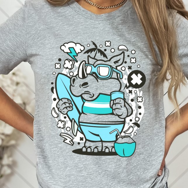 Surfing Rhino T-Shirt (Creator Uploaded)