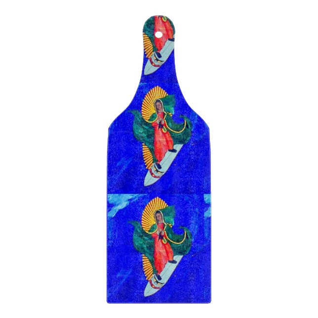 surfing saints blue wave cutting board (Front)
