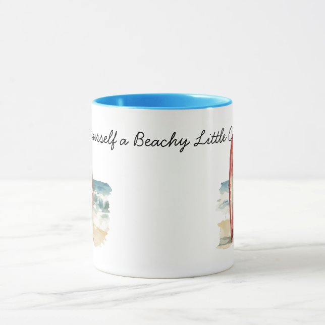 Surfing Santa Beachy Christmas Mug (Center)
