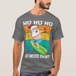Surfing Santa Beer Christmas In July Summer Who Ne T-Shirt