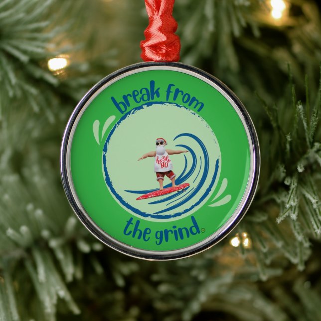 Surfing Santa BFTG Ornament (Tree)