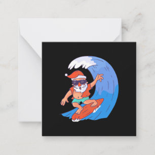 Surfing Santa Card