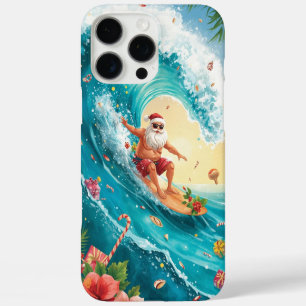 Surfing Santa Christmas with Santa Surfer iPhone 16 Pro Max Case