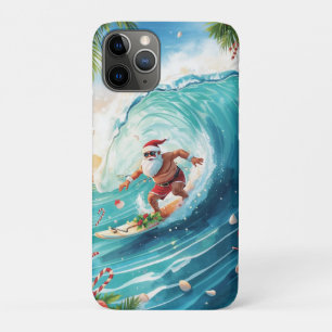 Surfing Santa Christmas with Santa Surfer  Case-Mate iPhone Case