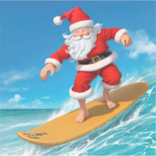 Surfing Santa Claus