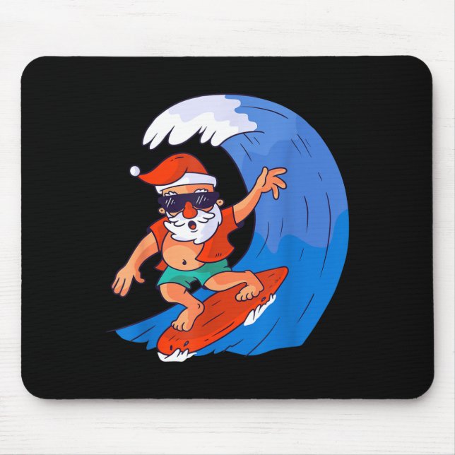 Surfing Santa Claus Christmas X-mas Gift  Mouse Pad (Front)