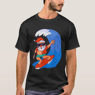 Surfing Santa Claus Christmas X-mas Gift T-Shirt