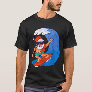 Surfing Santa Claus Christmas X-mas Gift T-Shirt