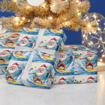 Surfing Santa is on big wave in Hawaii 