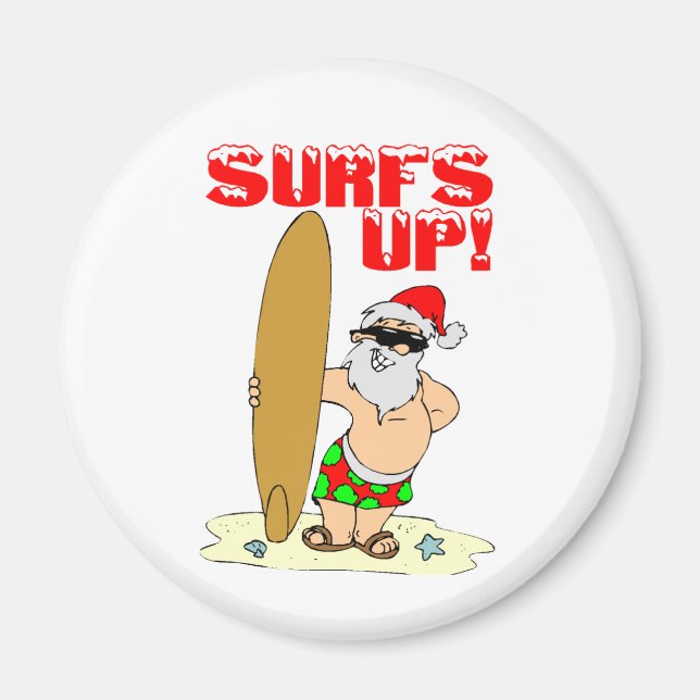 Surfing Santa Magnet (Front)