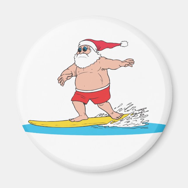 Surfing Santa Magnet (Front)