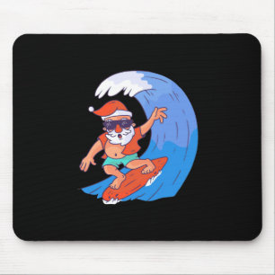 Surfing Santa Mouse Pad