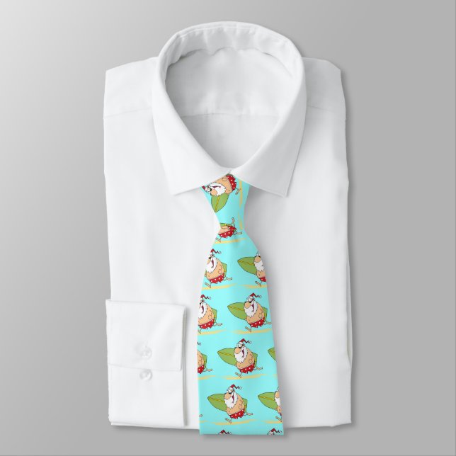 Surfing Santa Neck Ties (Tied)