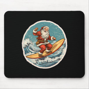 Surfing Santa On Surfboard Christmas In July Summe Mouse Pad