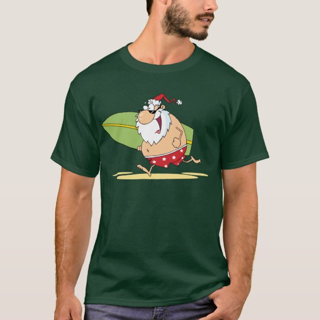 Surfing Santa T Shirt (Front)