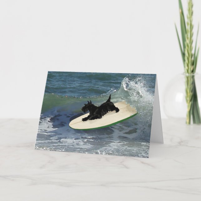 Surfing Scottish Terrier Card (Front)