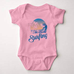 Surfing Sea Beach Baby Bodysuit