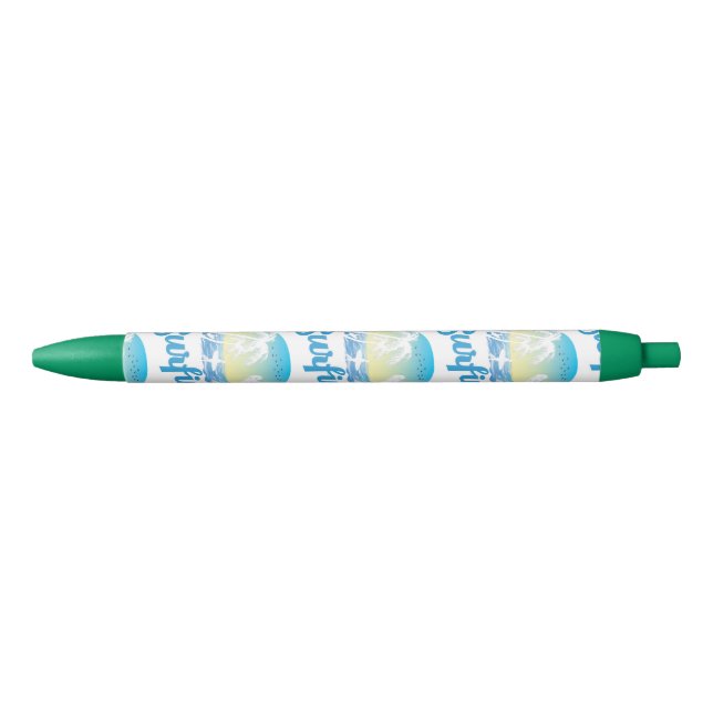 Surfing Sea Beach Black Ink Pen (Front)