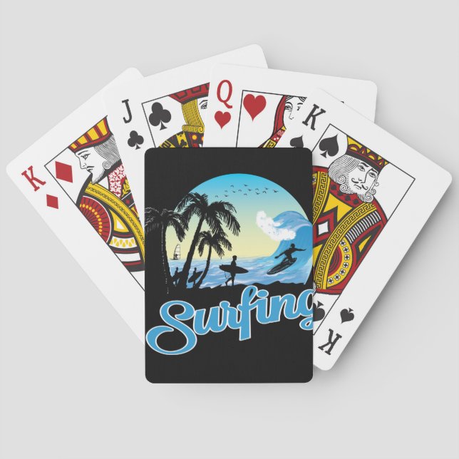 Surfing Sea Beach Playing Cards (Back)