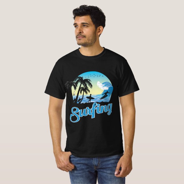 Surfing Sea Beach T-Shirt (Front Full)