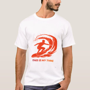 Surfing Silhouette Action Lifestyle Design T-Shirt