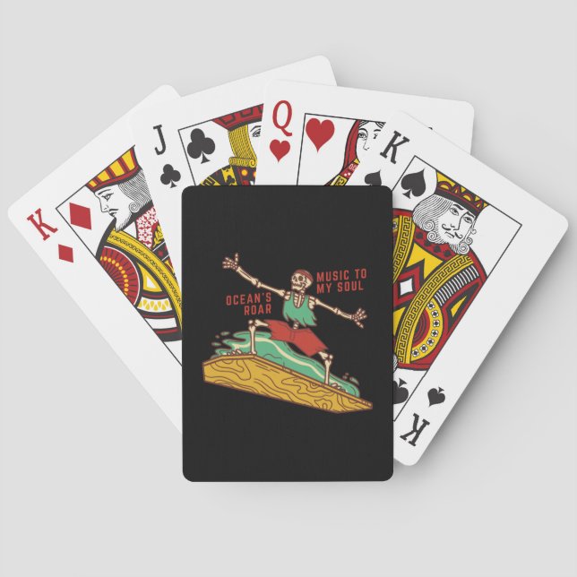 Surfing Skeleton on  Playing Cards (Back)