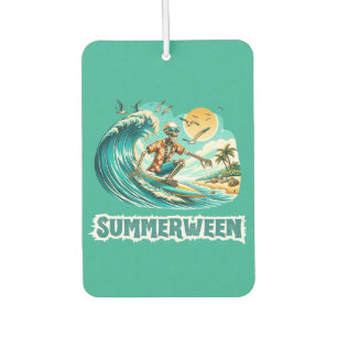 Surfing Skeleton Summerween Beach Vibes Car Air Freshener