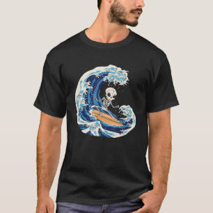Surfing Skeleton Surfer Surf Wave Skull Surfing Sk T-Shirt